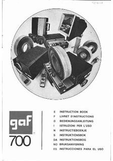 GAF 700 Series manual. Camera Instructions.